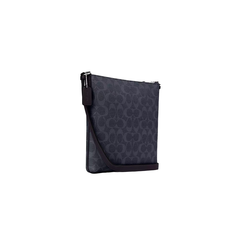 Coach Women's Rowan File Bag In Signature Canvas Silver/Denim/Midnight Navy