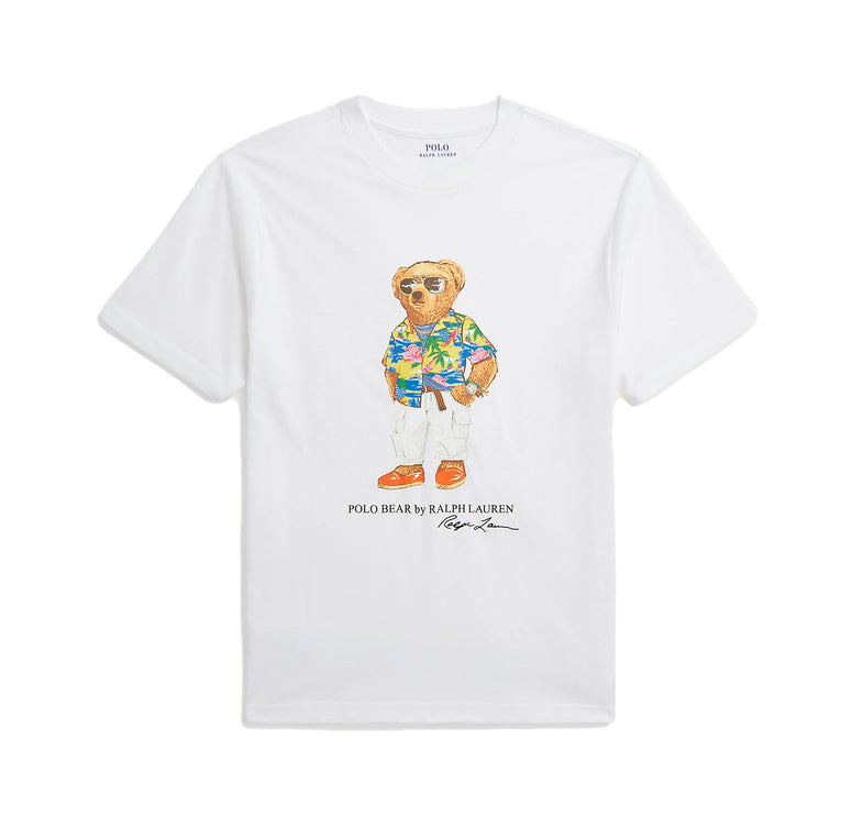 Polo Ralph Lauren Boy's Polo Bear Cotton Jersey Tee Club 55 White