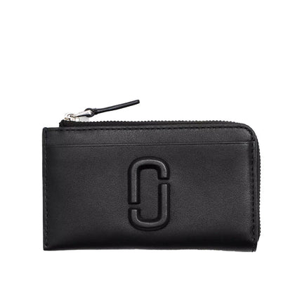 Marc Jacobs Women's The Leather J Marc Top Zip Multi Wallet Black