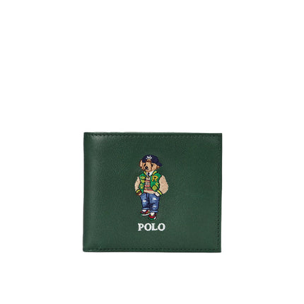 Polo Ralph Lauren Unisex Polo Bear Leather Billfold Wallet Moss Agate