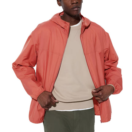 Uniqlo Men's Pocketable Uv Protection Parka 28 Dark Orange