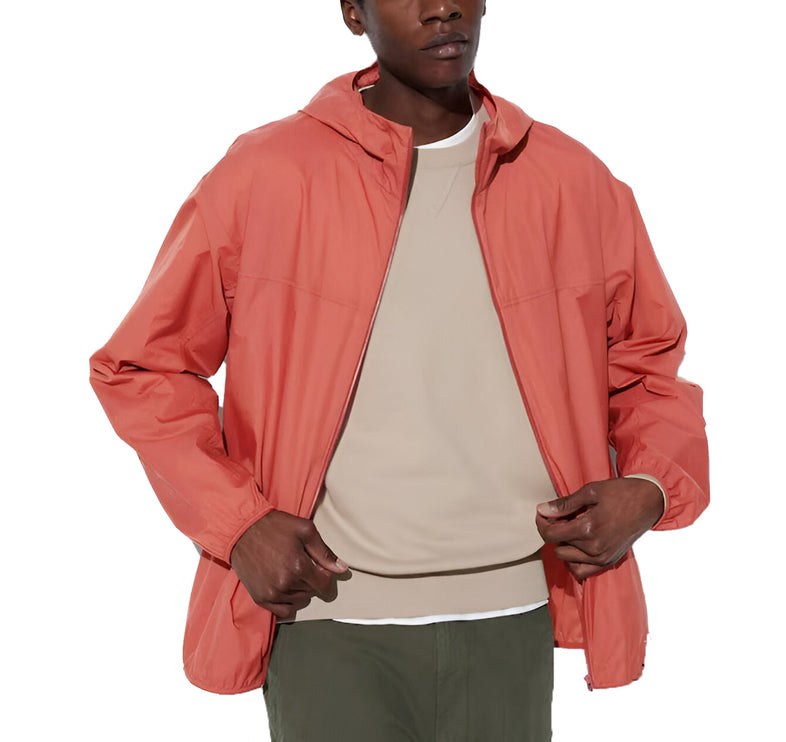 Uniqlo Men's Pocketable Uv Protection Parka 28 Dark Orange