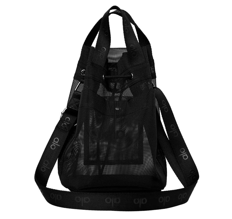 Alo Yoga Women's Sheer Crossy Body Bucket Bag Black