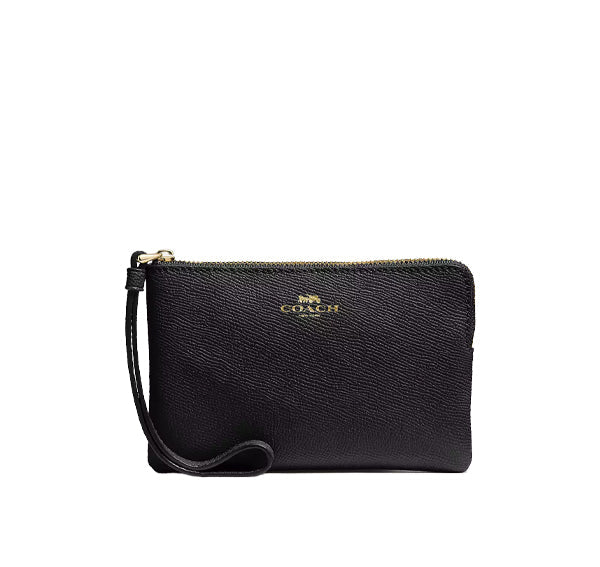 Coach Women's Corner Zip Wristlet Gold/Black