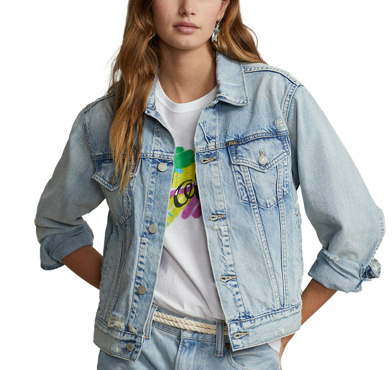 Polo Ralph Lauren Women's Denim Trucker Jacket Cavin Wash