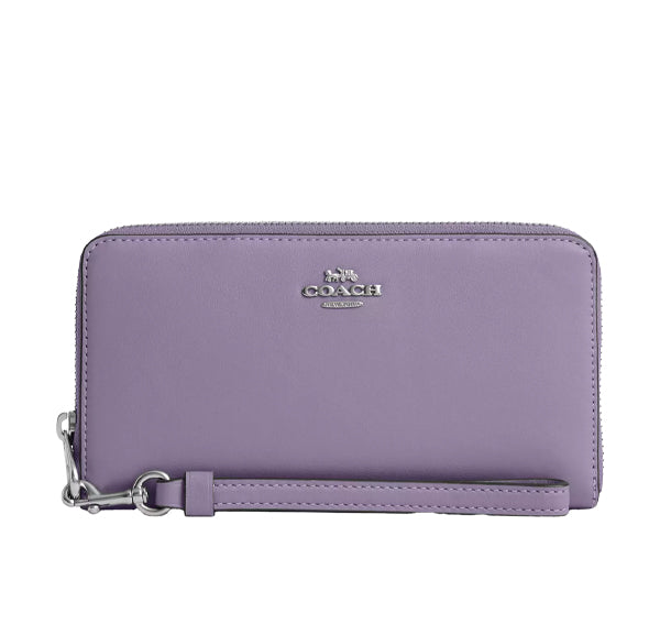 Coach Women's Long Zip Around Wallet Silver/Light Violet