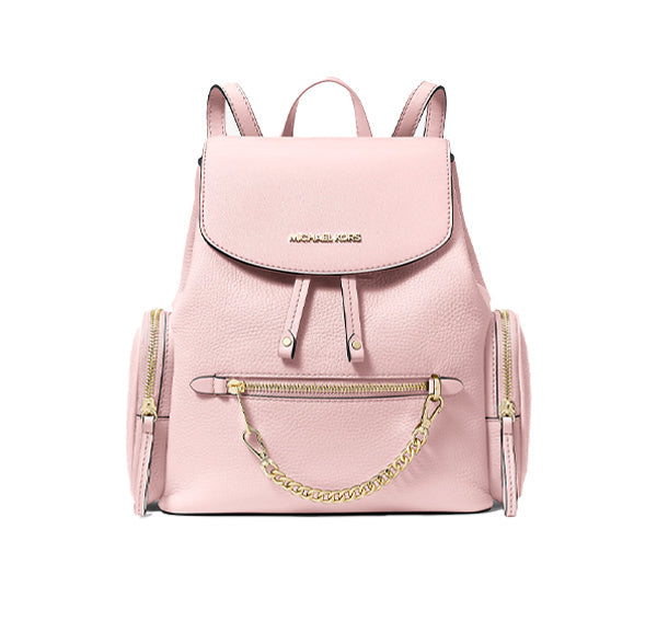 Michael Kors Women's Jet Set Medium Pebbled Leather Backpack Powder Blush