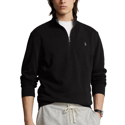 Polo Ralph Lauren Men's Luxury Jersey Quarter Zip Pullover Polo Black