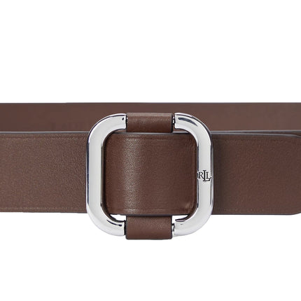 Polo Ralph Lauren Women's Slide Buckle Leather Belt Dark Mahogany