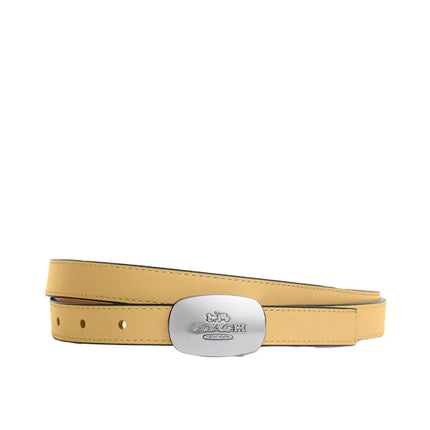 Coach Women's Signature Buckle Cut To Size Reversible Eliza Belt, 18 Mm  Sv/Hay/Light Saddle