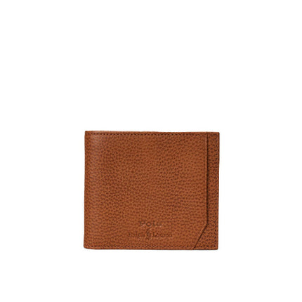 Polo Ralph Lauren Unisex Pebbled Leather Billfold Wallet Saddle