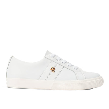 Polo Ralph Lauren Women's Janson II Action Leather Sneaker RL White - Ready to Ship