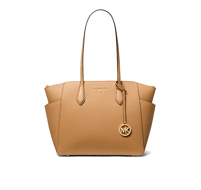 Michael Kors Women's Marilyn Medium Saffiano Leather Tote Bag Pale Peanut