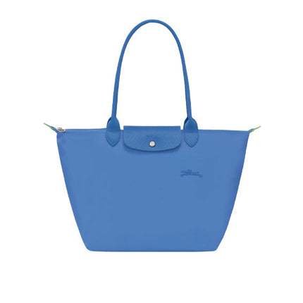 Longchamp Women's Le Pliage Green L Tote Bag Cornflower Recycled Canvas