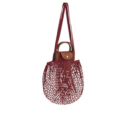 Longchamp Women's Le Plıage Filet L Mesh Bag Mahogany