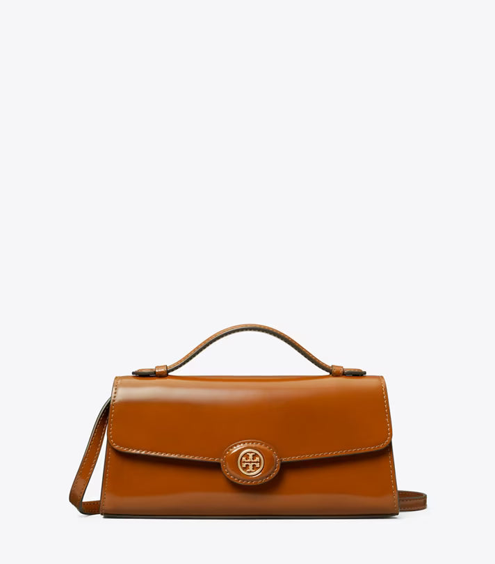 Tory Burch Women's Mini Robinson Spazzolato Crossbody DARK SIENNA
