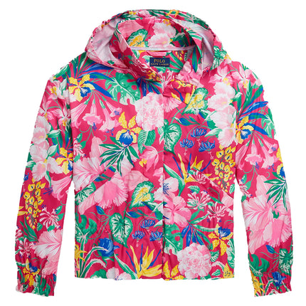 Polo Ralph Lauren Girl's Floral Water Resistant Peplum Jacket Jardin Floral