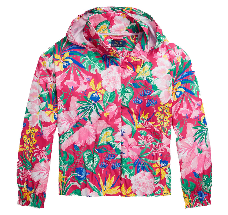 Polo Ralph Lauren Girl's Floral Water Resistant Peplum Jacket Jardin Floral