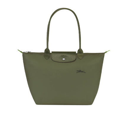 Longchamp Women's Le Pliage Green L Tote Bag Forest Recycled Canvas