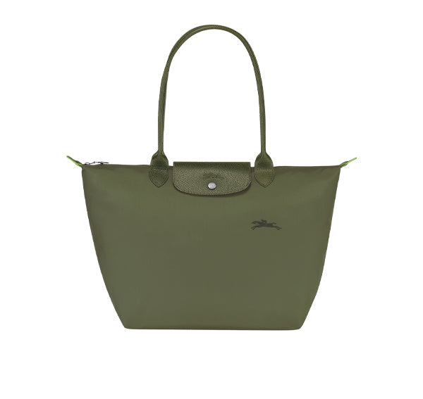 Longchamp Women's Le Pliage Green L Tote Bag Forest Recycled Canvas