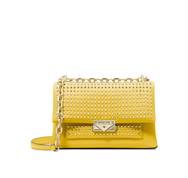 Michael Kors Women's Cece Medium Studded Shoulder Bag Golden Yellow