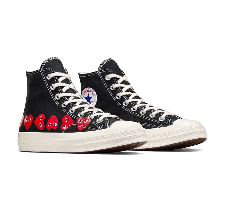 Converse x Comme des Garçons PLAY Chuck 70 Multi Heart High Top Black/Red/Egret