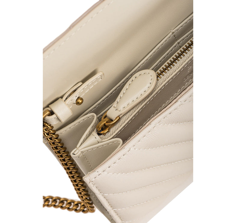 Pinko Women's Love Bag One Wallet Chevron White