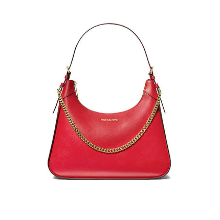 Michael Kors Women's Wilma Large Leather Shoulder Bag Bright Red