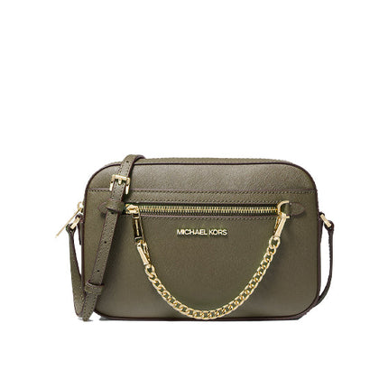 Michael Kors Women's Jet Set Large Saffiano Leather Crossbody Bag Olive