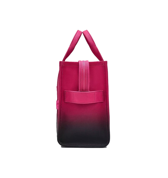 Marc Jacobs Women's The Ombré Coated Canvas Medium Tote Bag Black Hot Pink