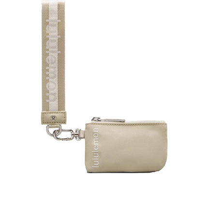 lululemon Unisex Dual Pouch Wristlet Raw Linen White Opal White