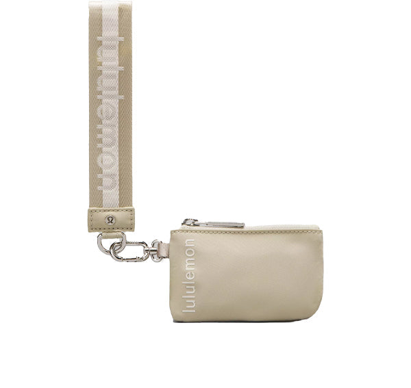 lululemon Unisex Dual Pouch Wristlet Raw Linen White Opal White