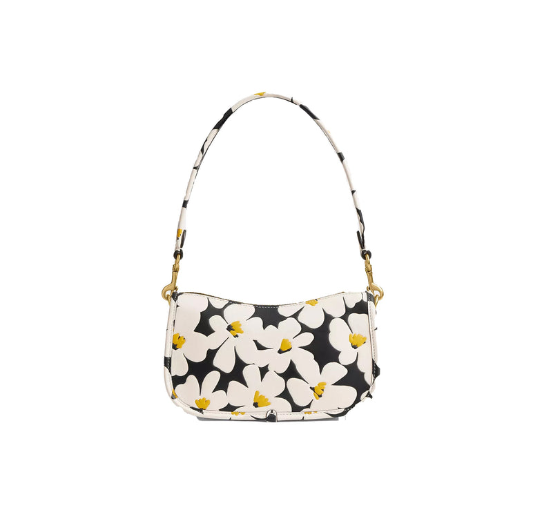 Coach Women's Swinger Bag 20 With Floral Print Brass/Chalk Multi