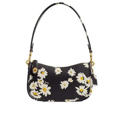 Coach Women's Swinger Bag 20 With Floral Print Brass/Black Multi