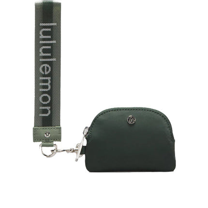 lululemon Unisex Dual Pouch Wristlet Legacy Green Grey Eucalyptus