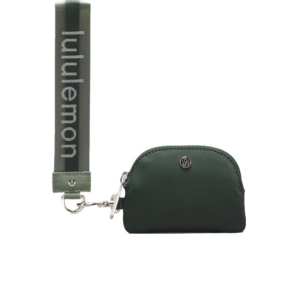 lululemon Unisex Dual Pouch Wristlet Legacy Green Grey Eucalyptus