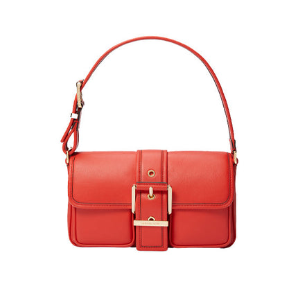 Michael Kors Women's Colby Medium Leather Shoulder Bag Spiced Coral