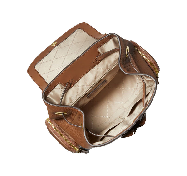 Michael Kors Women's Jet Set Medium Pebbled Leather Backpack Luggage/Gold