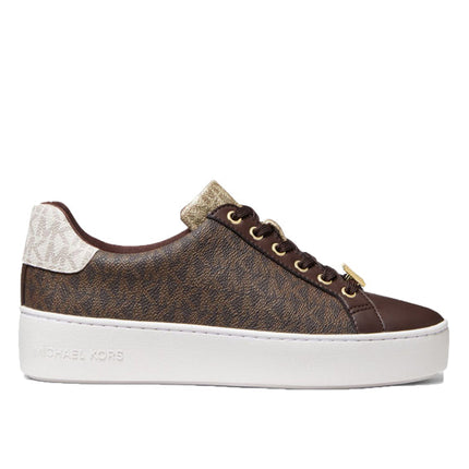 Michael Kors Women's Poppy Color Block Logo Sneaker Brown