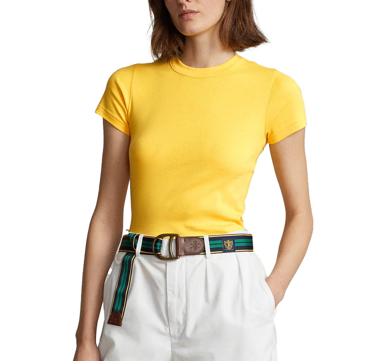 Polo Ralph Lauren Women's Ribbed Cotton Tee Yellowfin