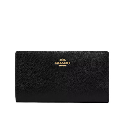 Coach Women's Slim Zip Wallet Gold/Black