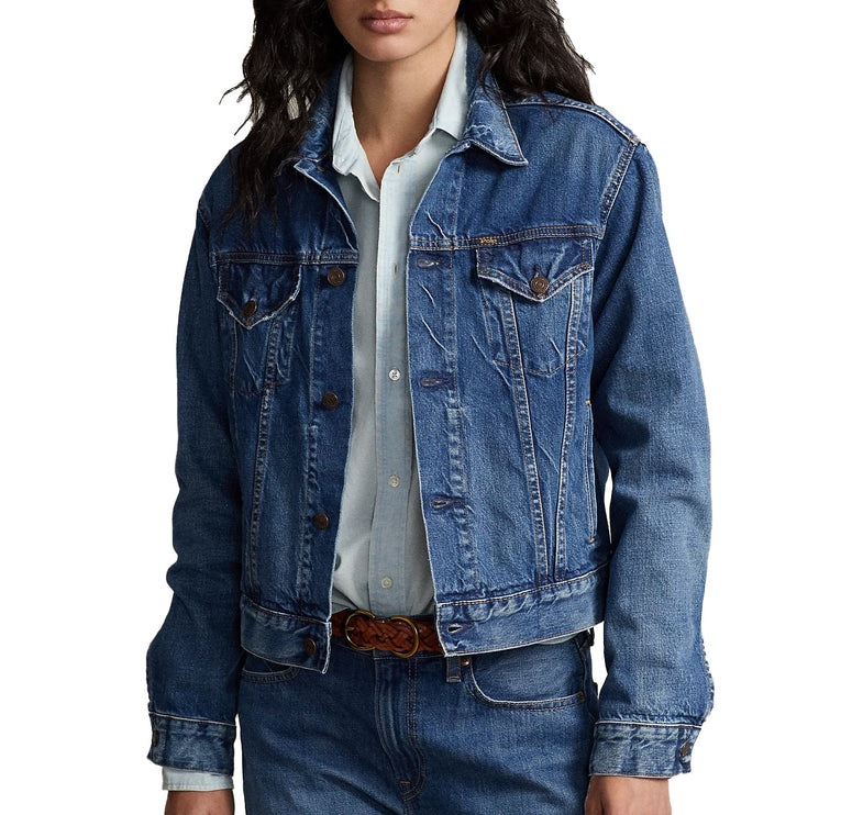 Polo Ralph Lauren Women's Denim Trucker Jacket Meuse Wash