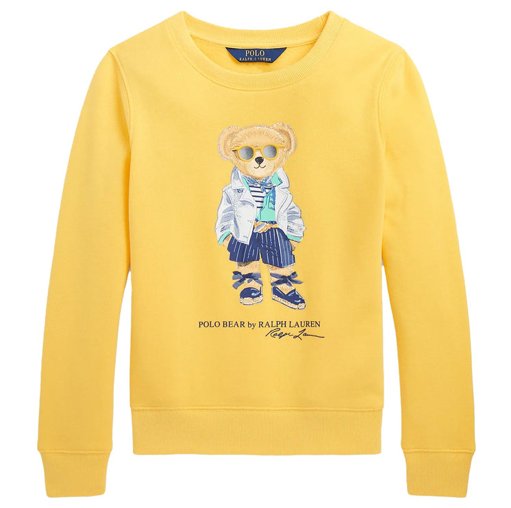 Polo Ralph Lauren Girl's Polo Bear Fleece Sweatshirt Chrome Yellow