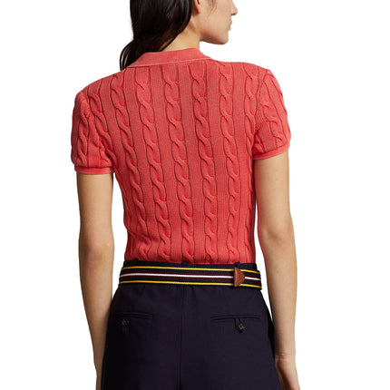 Polo Ralph Lauren Women's Cable Knit Polo Shirt Red