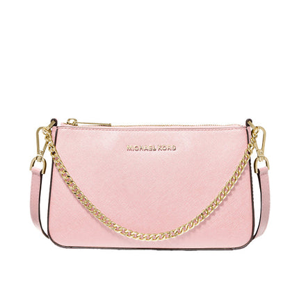 Michael Kors Women's Jet Set Medium Saffiano Leather Crossbody Bag Powder Blush