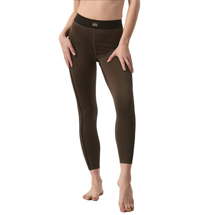 Alo Yoga Women's Airlift High Wasist 7/8 Line Up Legging Espresso