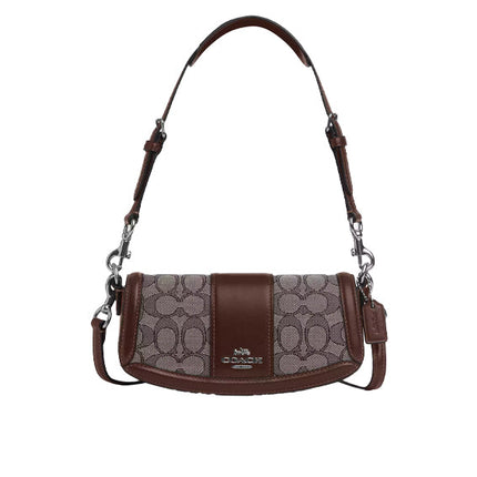 Coach Women's Andrea Small Shoulder Bag In Signature Jacquard Silver/Oak/Maple