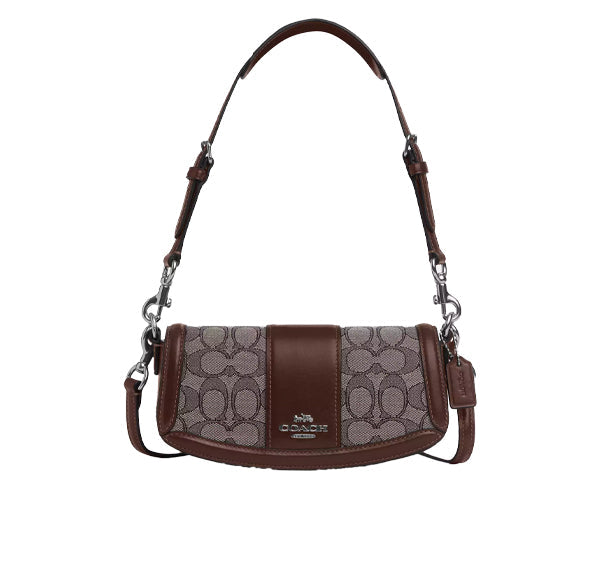 Coach Women's Andrea Small Shoulder Bag In Signature Jacquard Silver/Oak/Maple