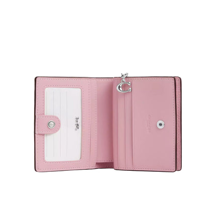 Coach Women's Snap Wallet With Sundae Graphic Silver/Cherry Blossom