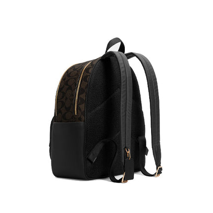 Coach Women's Court Backpack In Signature Canvas Gold/Brown Black